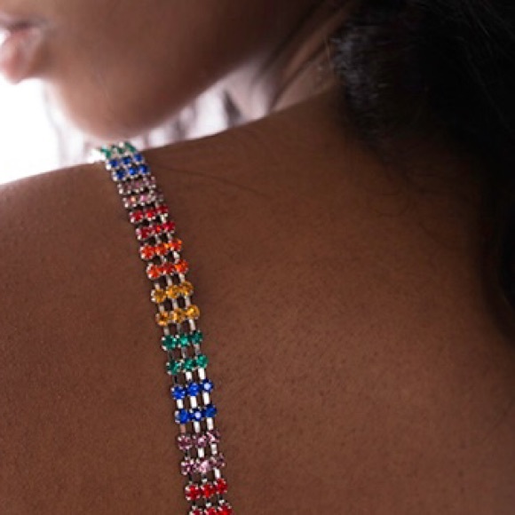 Rainbow Rhinestone Bra Straps! - Picture 3 of 8